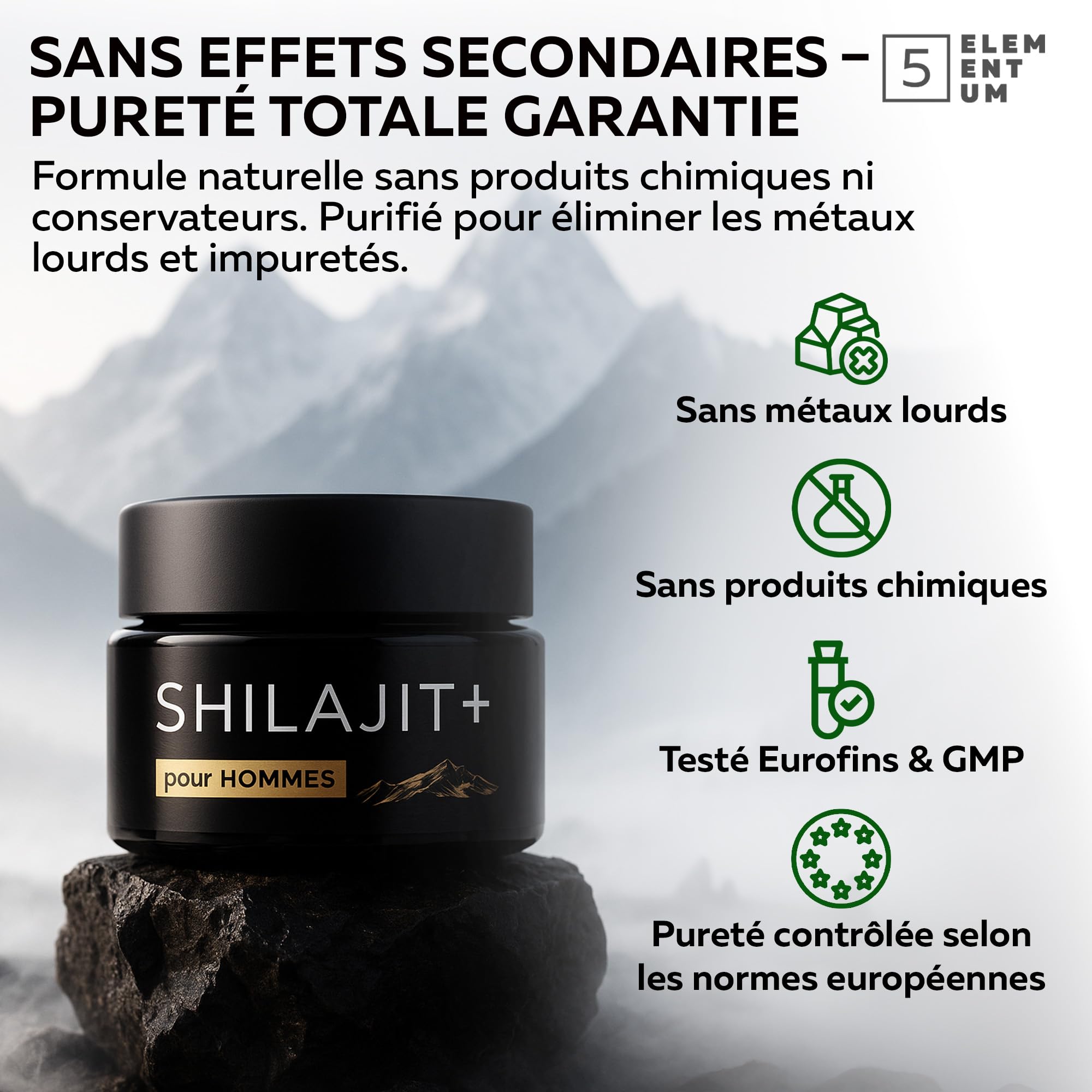 Shilajit Himalaya pour Hommes – 100 g (2x50 g) Résine Pure avec 82 % d’Acide Fulvique | Mumijo Naturel Hautement Concentré | Résine de Shilajit Himalayenne + Cuillère Doseuse 500 mg