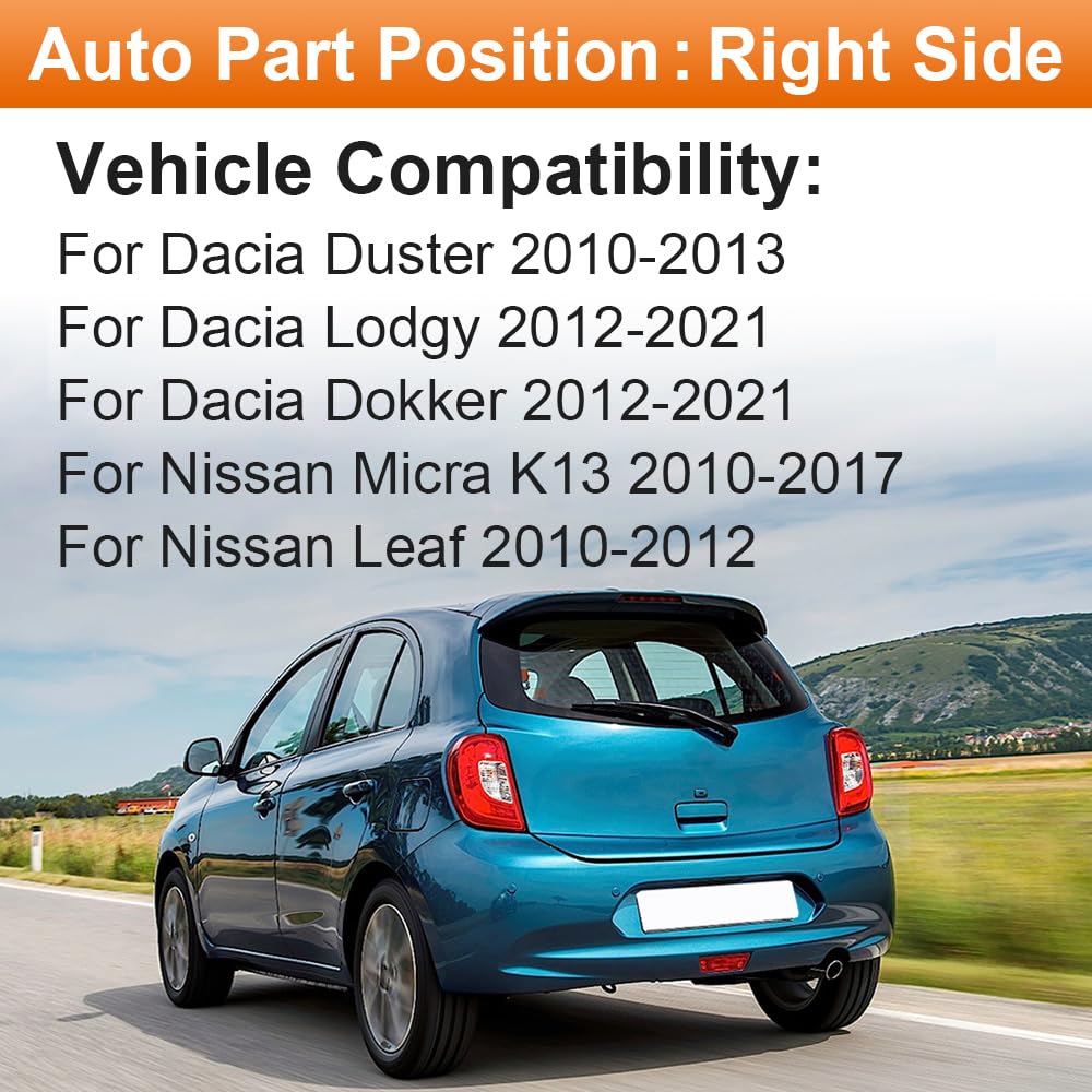 SENZEAL Vetro a specchio sostituzione per Nissan Micra K13 2010-2017 Leaf 2010-2012 Dacia Duster 2010-2013 Lodgy Dokker 2012-2021 Specchio Esterno Riscaldabile Adatto Lente di Retromarcia(Destro)
