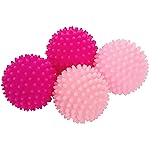S&T INC. Reusable Plastic Dryer Balls, Fabric Softener for Laundry, Pink, 2.5 in, 4 Pack