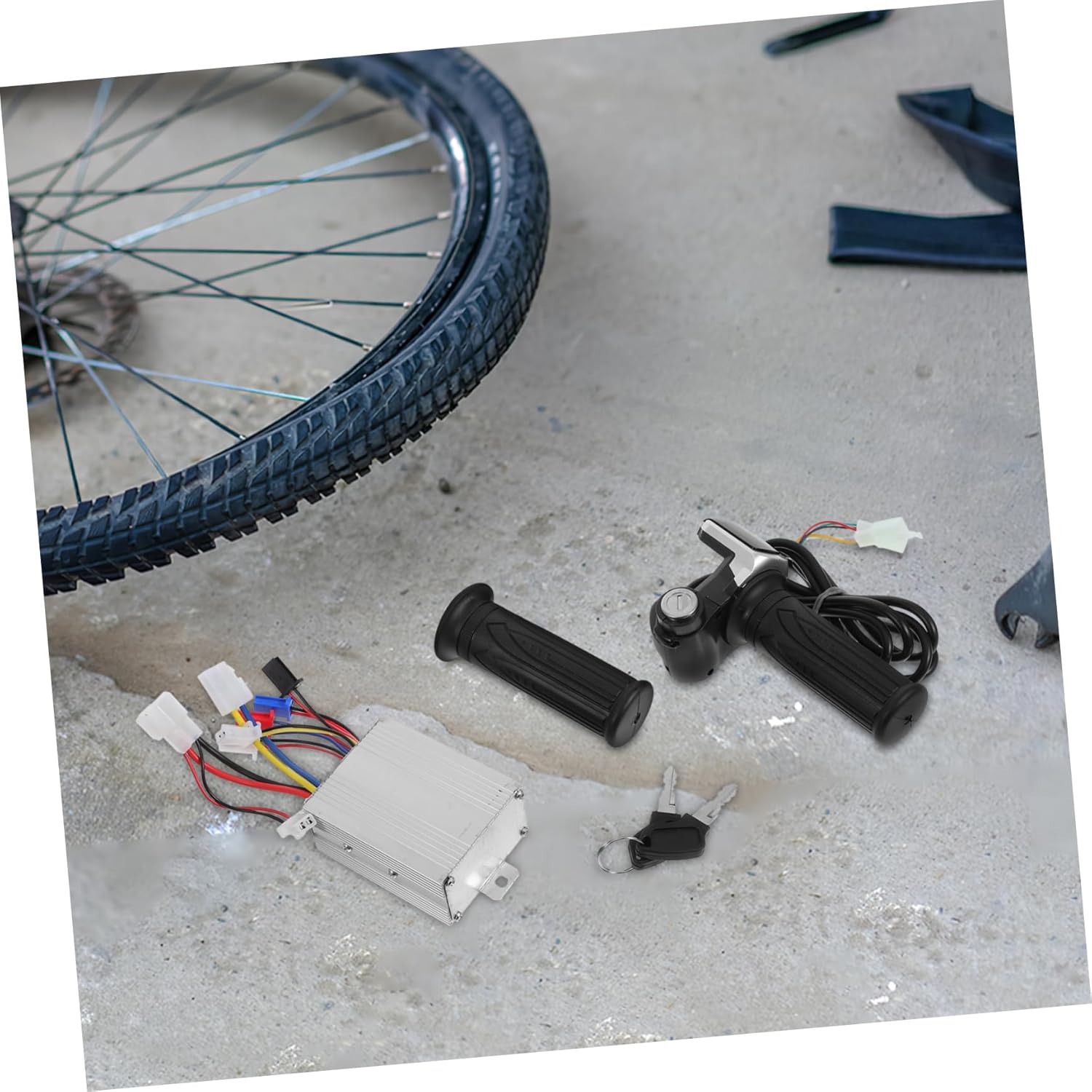 Mipcase Electric Scooter Controller 36V/500W Brushed Motor Speed Control with Throttle Grip for E-Bike Accessories Universal Fit for Electric Bikes and Scooters