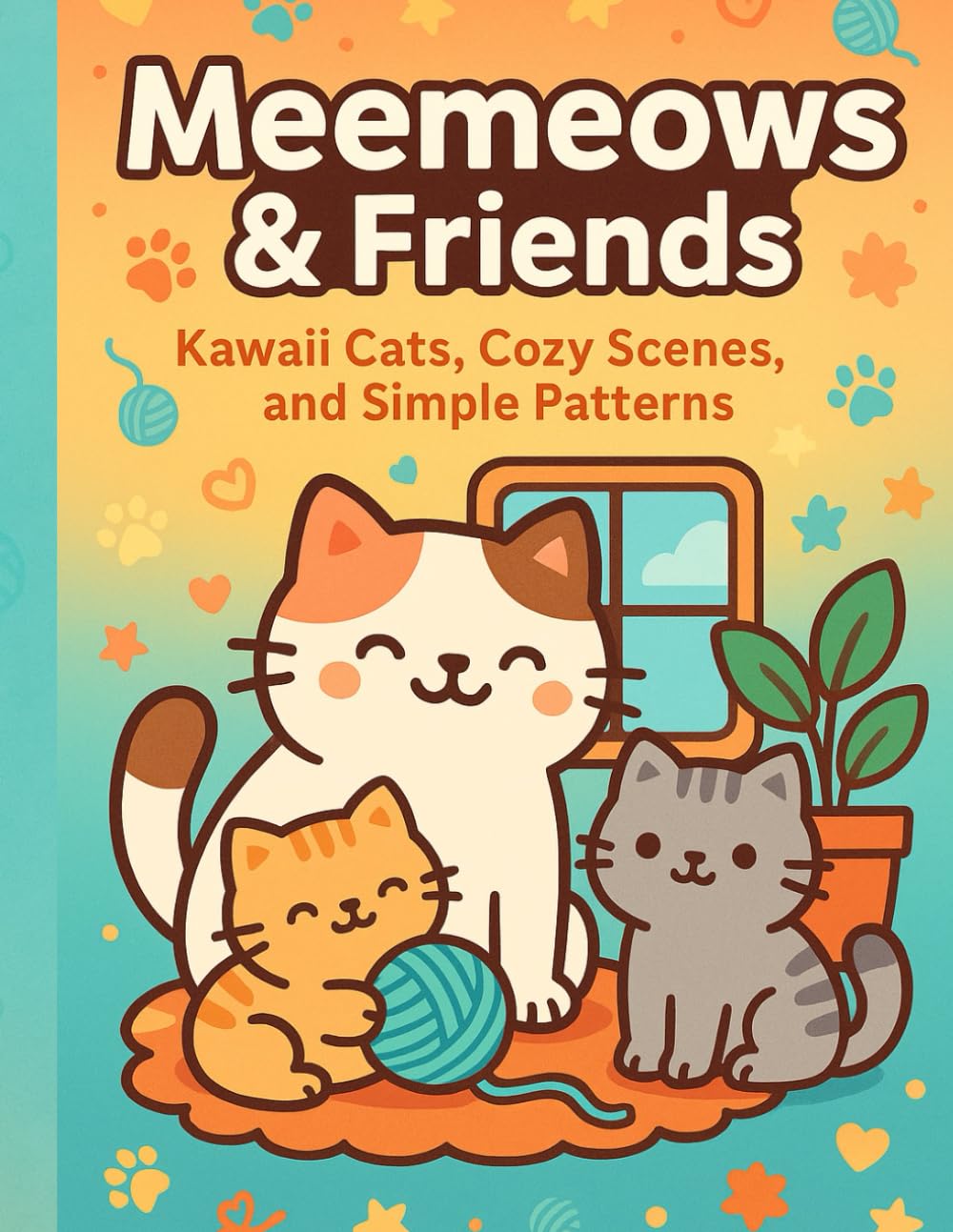 Meemeows & Friends Coloring Book: Kawaii Cats, Cozy Scenes, and Simple Patterns