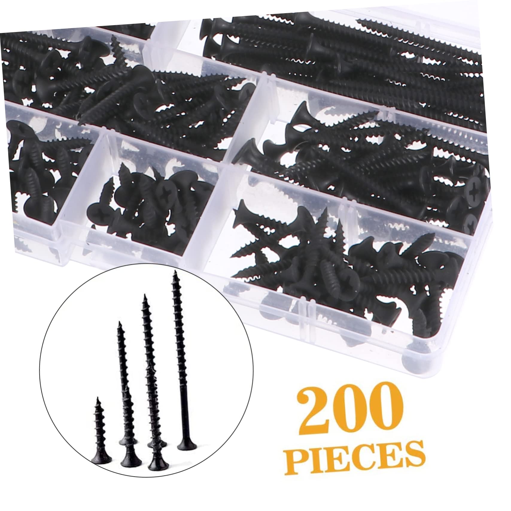KICHOUSE Professional Repair Kit 220pcs Self Drilling Drywall Screws Head Coarse Thread Easy to Use for Plasterboard and Wood