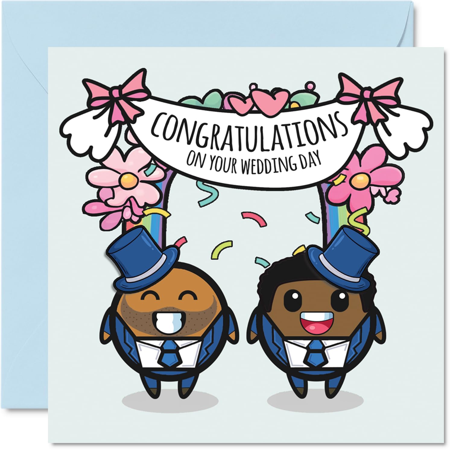 LGBT Wedding Cards for Couples - Congratulations on your Wedding Day - Congrats Well Done Card, Gifts for Newlyweds, 145mm Greeting Cards Marriage Fiance Fiancee