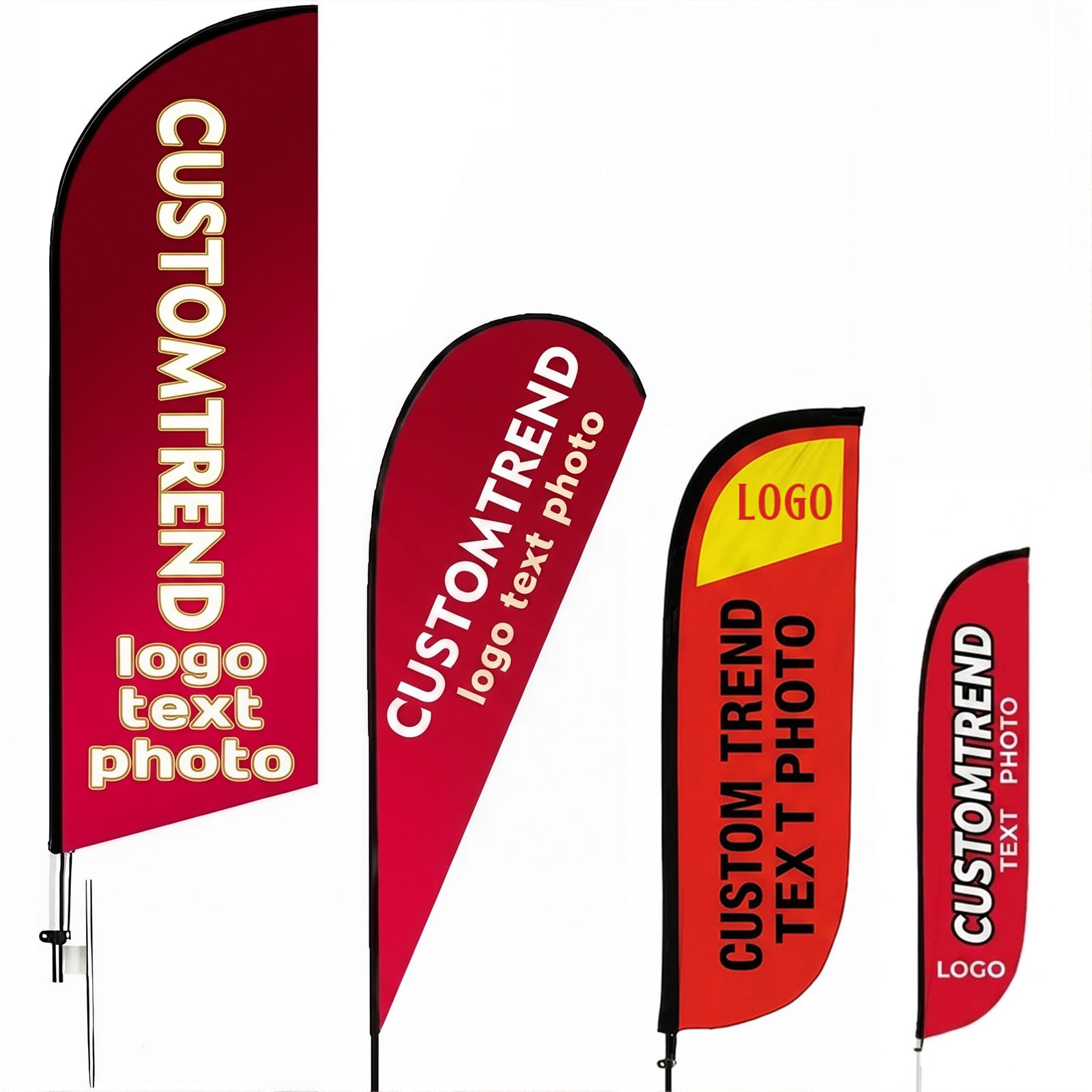 Solarix Custom Advertising Feather Flags with Logos (Flag Only)(Style 5)