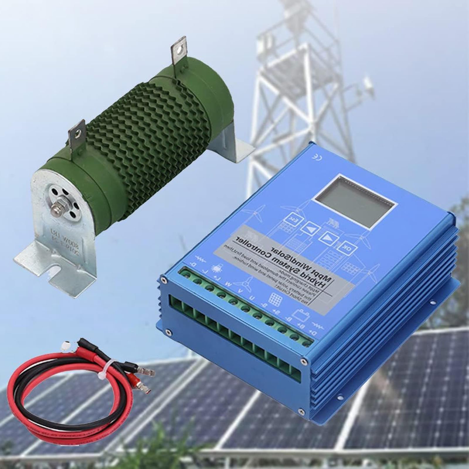 Hybrydowy kontroler ładowania słonecznego MPPT 6000 W z ogranicznikiem, regulator 12 V/24 V/48 V do turbiny wiatrowej, generatora, panelu słonecznego i oświetlenia ulicznego.