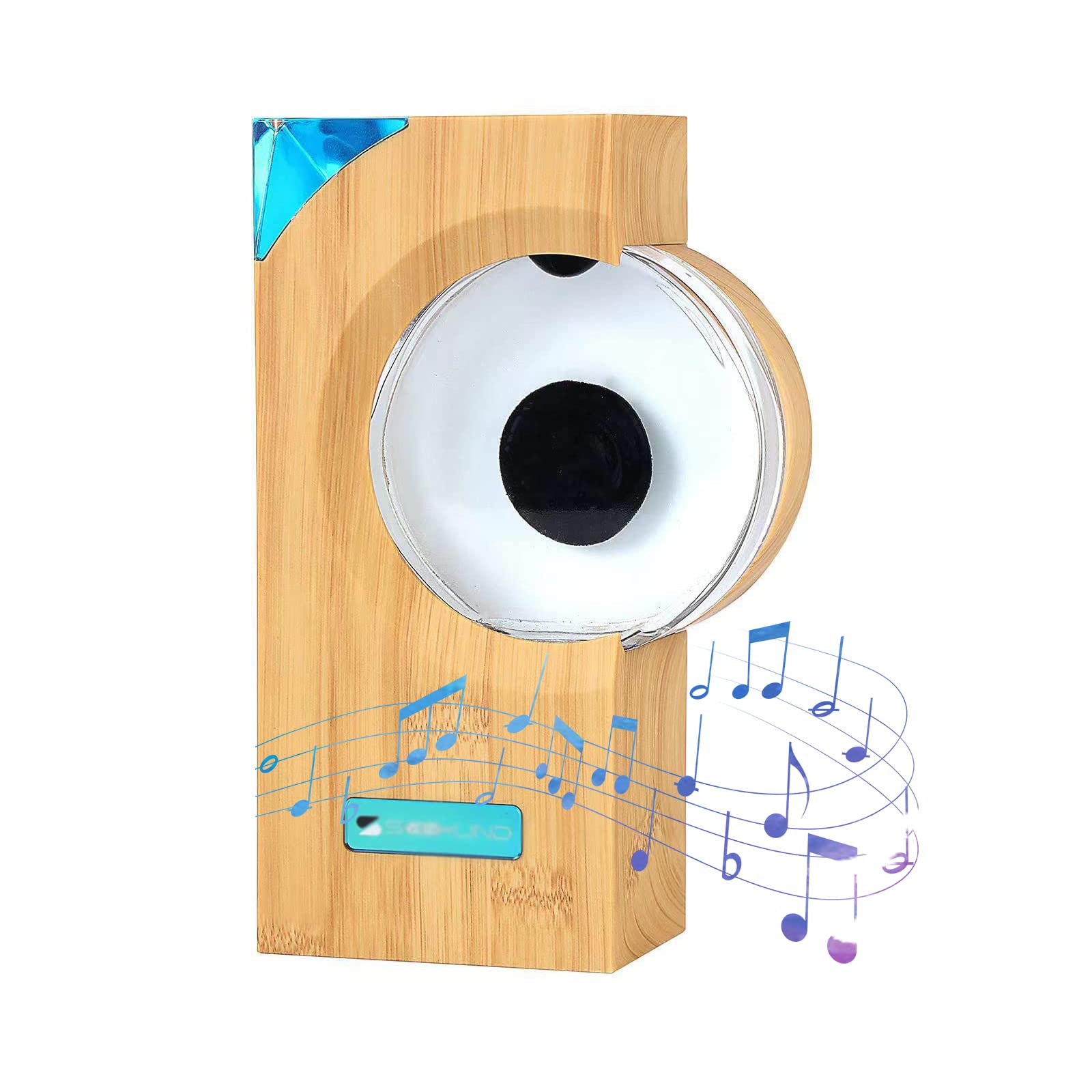 YUNYNMagnetic Fluid Speaker, Magnetic Fluid Bluetooth Speaker Music Mate, 360° Surround Sound Home Theater Audio System, Dancing Ferrofluid with Music Rhythm for Home Office Desktop Decor yellow