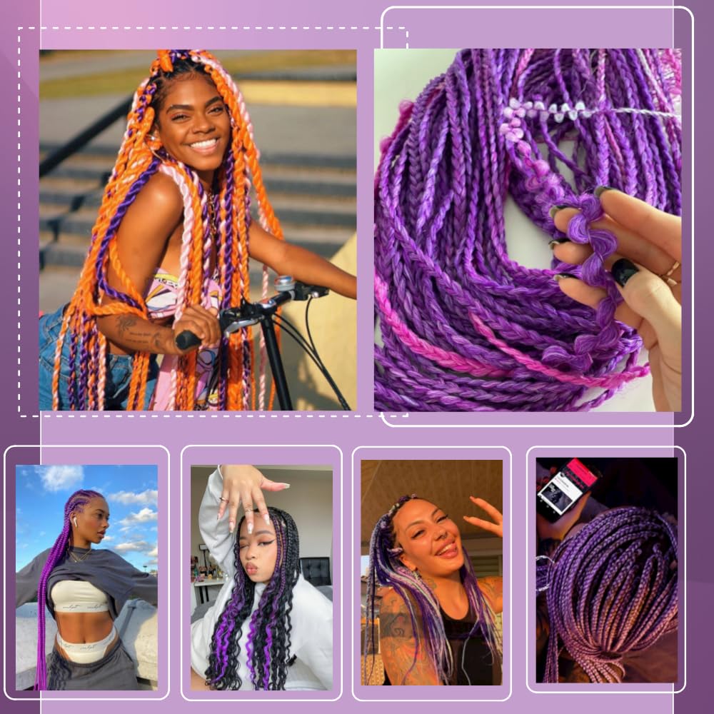 YDDM Capelli Per Treccine Africane Morado Extension Treccine Texture Yaki Easy Install per Principianti 32 Pollici 3 Pezzi Capelli Leggeri e Naturali per Box Braids, Twist e Crochet — view 155