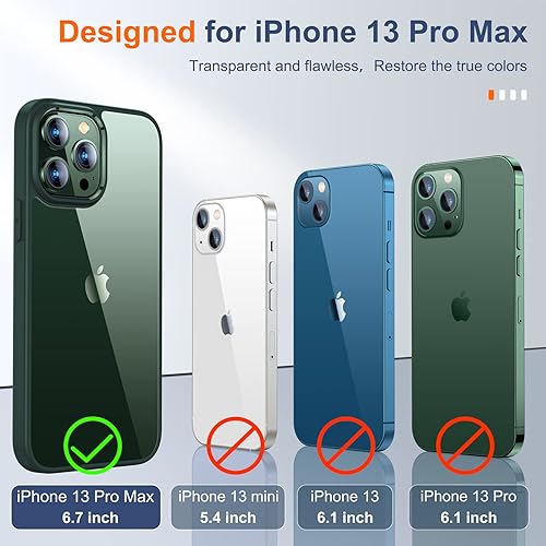 Miniatura 2 de UniqueMe Funda de 6.7 pulgadas con diseño 5 en 1 para iPhone 13 Pro Max, 2 protectores de pantalla de vidrio templado + 2 protectores de lente de