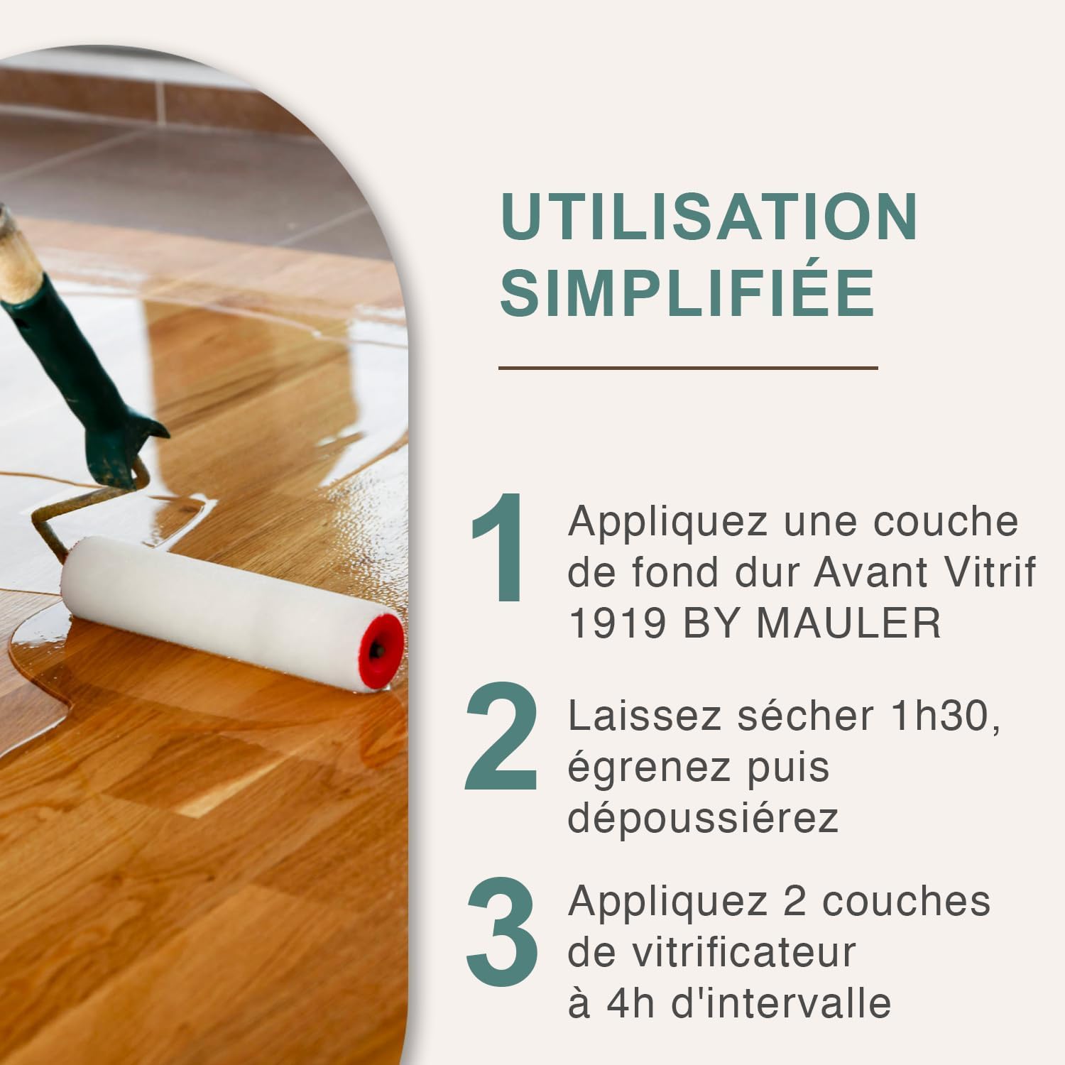 MAULER Vitrificateur Parquet Escalier Ultra Mat Invisible 1L Protection Taches Rayures Usure Longue Durée
