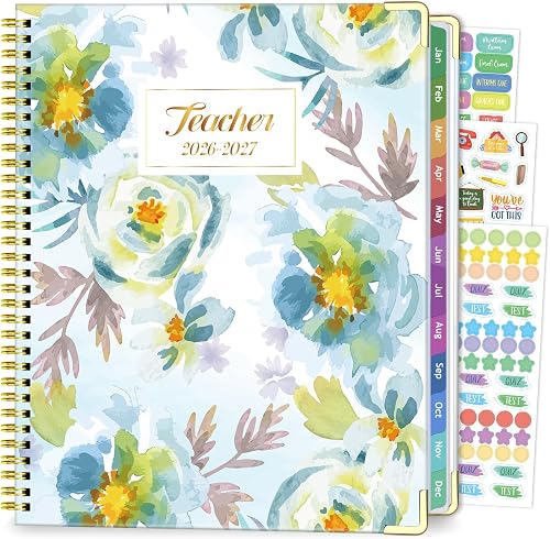 2026-2027 Teacher Planner Academic Year, 14 Checklists 8.5"x11" Lesson Book