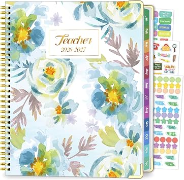Teacher Planner 2026-2027, July 2026 to June 2027 Academic Year, 8.5" x 11" Lesson Planner Book for Teachers with Colorful Tabs, Hardcover, Blue