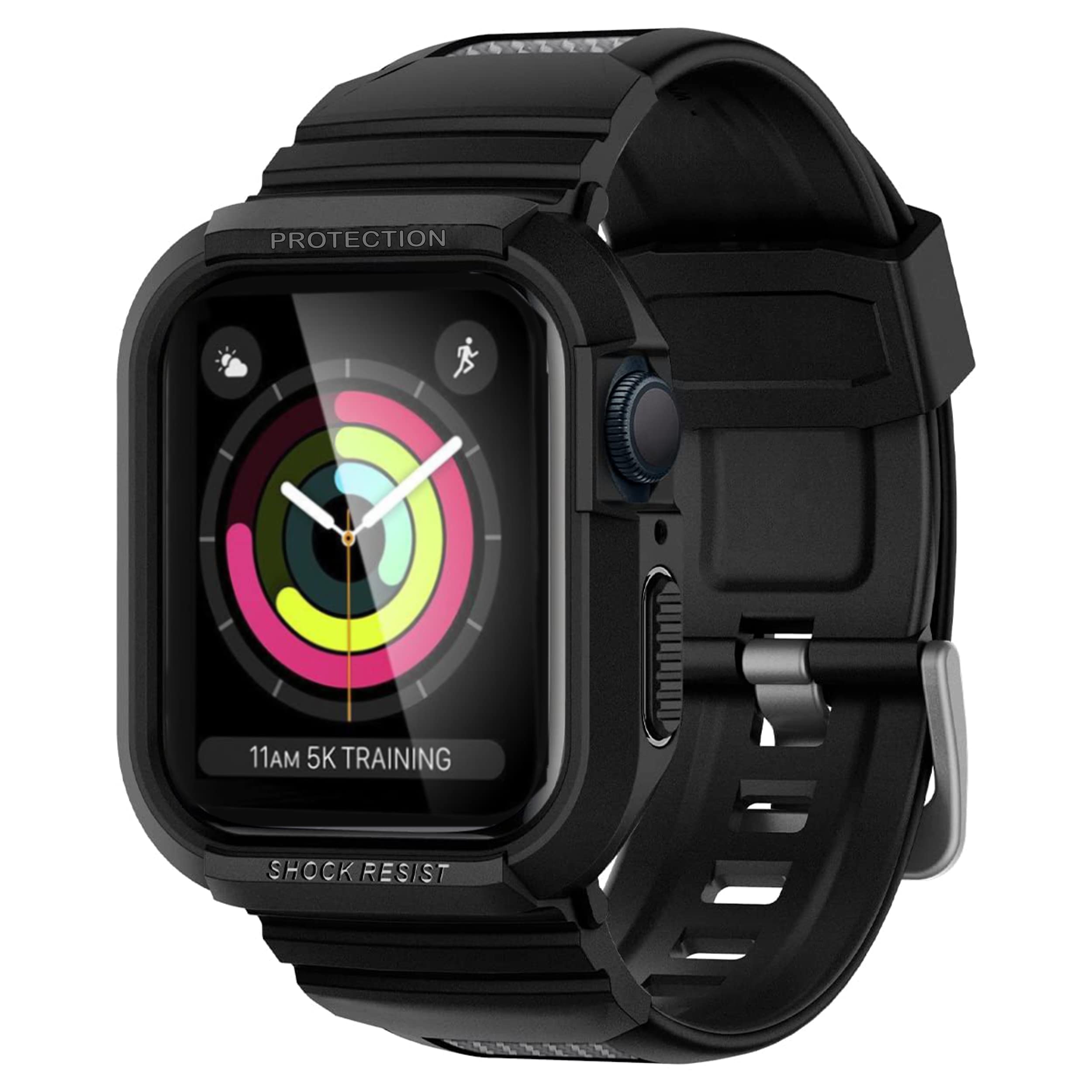 Fuel co Shock Proof Case with Strap Compatible with Apple Watch Series 7 45mm | Series 6 | SE | Series 5 | Series 4 44mm 42 mm for iWatch Rugged Band Bumper Cover for All Around Edge Protection -Black (B0C7BDKSNM) Amazon Price History, Amazon Price Tracker