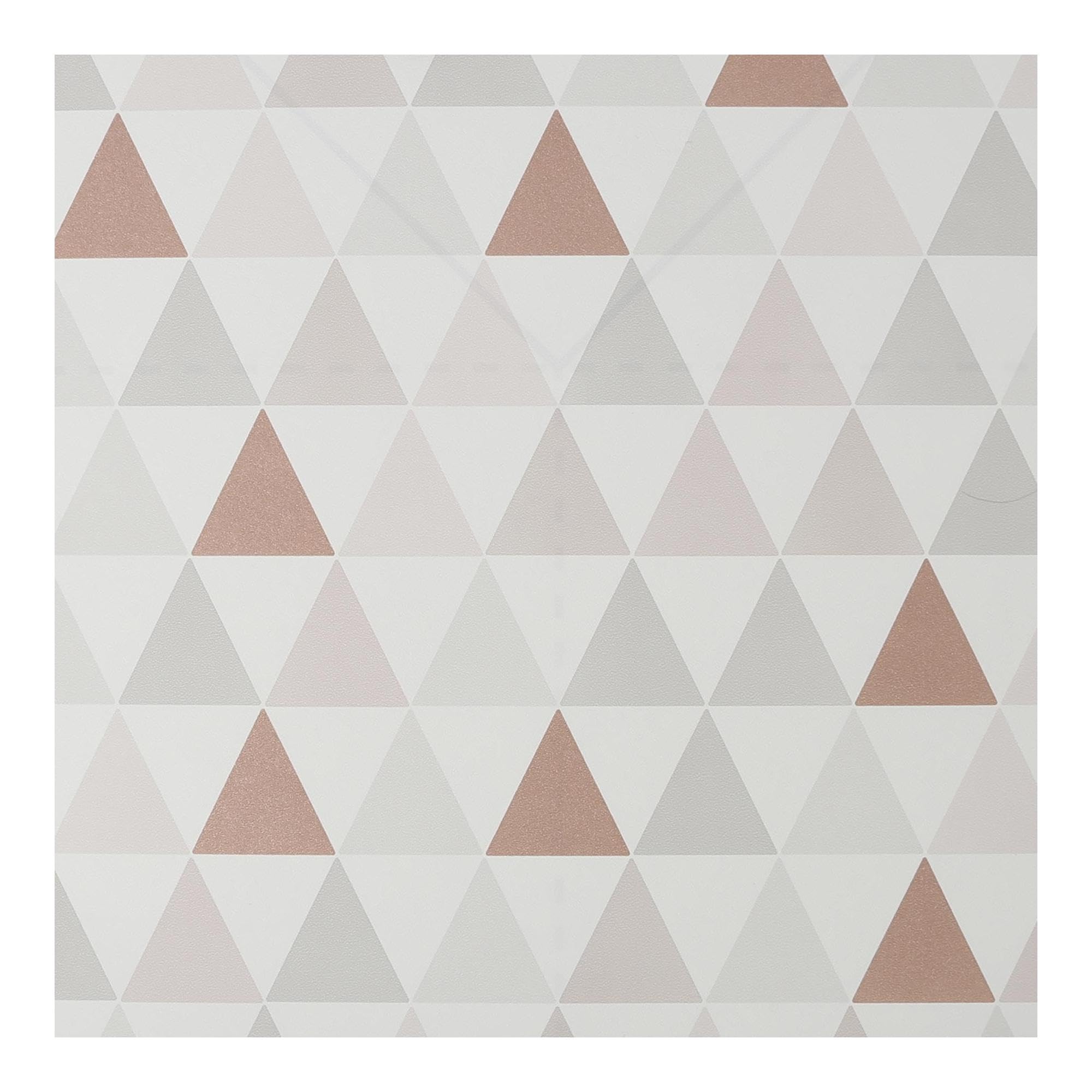 Fresco Tarek Rose Gold Wallpaper - Pink - Tonal Triangle Design - Easy Apply - Spongeable