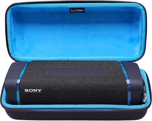 LTGEM Funda rígida de EVA para Sony SRS-XB33 Altavoz portátil inalámbrico extra BASS - Bolsa de almacenamiento protectora de viaje (Negro+Azul)