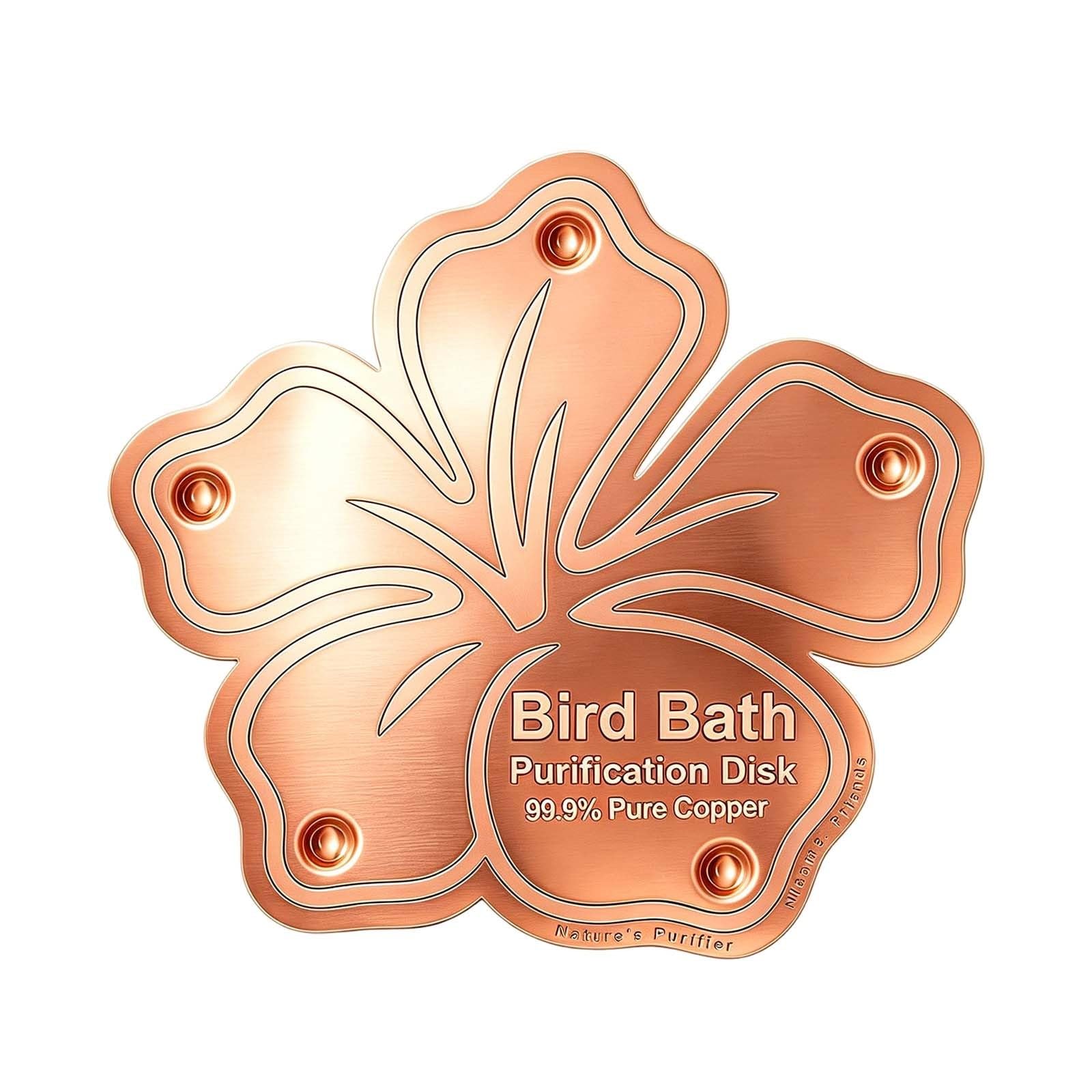 Pure Copper Bird Bath Purification Disc, 99.99% High Purity Cleaning Disc, 0.7mm Thick Four-Point Support, Physical Water Purifier, Weatherproof For Outdoor Birdbaths, Safe For Birds (G) — image 1