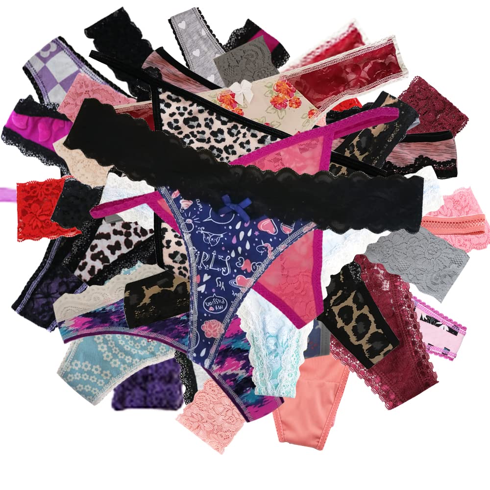 HORIOL Women Variety of Underwear Sexy Thongs G-Strings T-Backs Tangas Briefs,Cute Assorted Panties 20 Pack