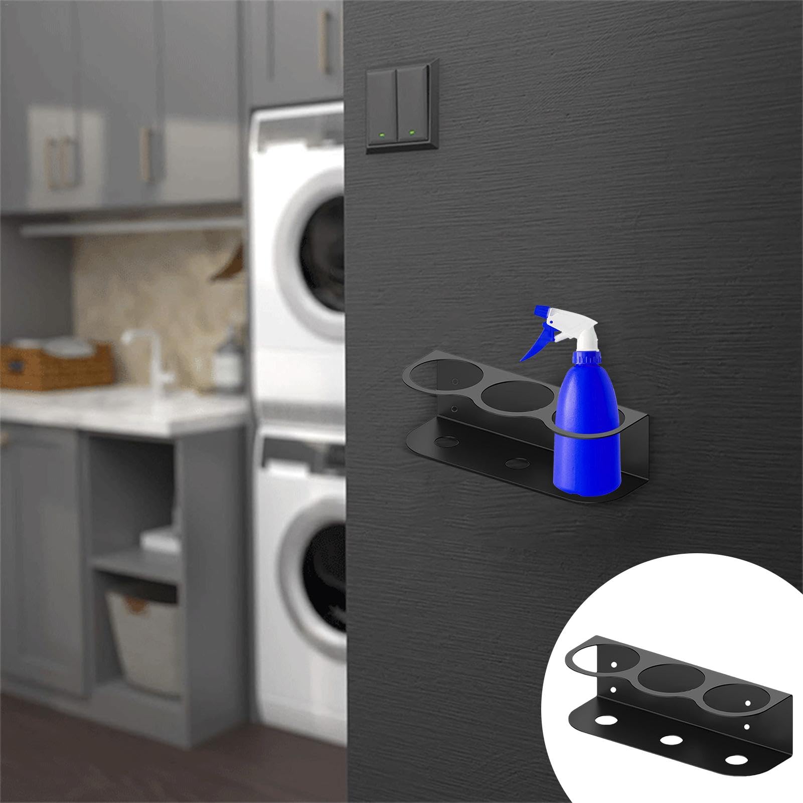 Soporte de pared para botellas de aerosol, soporte de acero para latas de aerosol para el hogar, soporte de pared para latas de aerosol de acero | Estante de botella de spray de pintura para