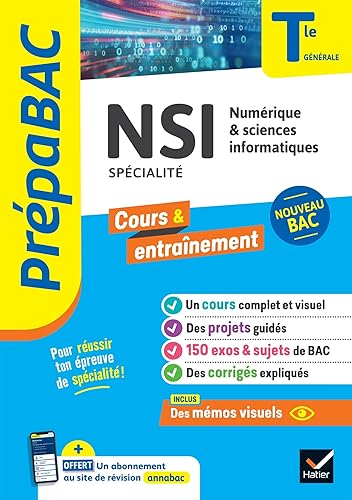 Prépabac - NSI Tle générale (spécialité) - Bac 2025: cours, méthodes &amp; sujets corrigés (programme de Terminale)