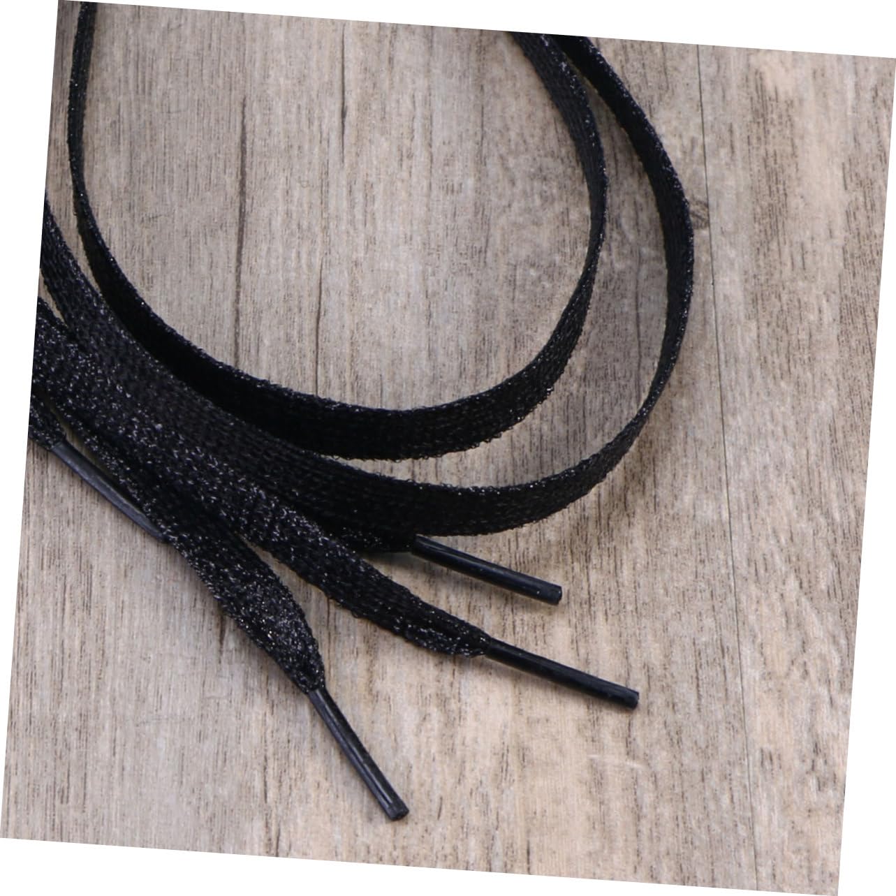 Anneome Lacci per Scarpe Glitterati Piatti Neri 1.1m Resistenti per Sneakers e Scarpe Sportive per Progetti DIY