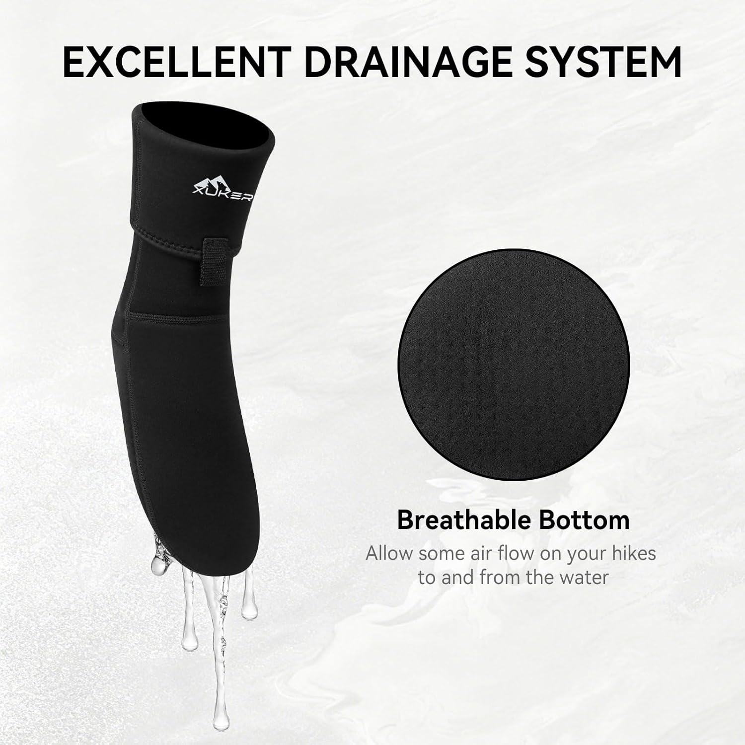 XUKER 3.5mm Neoprene Guard Wading Socks - Unisex Fast-Draining Wet Wading Socks for Fishing & River Activities - Image 4