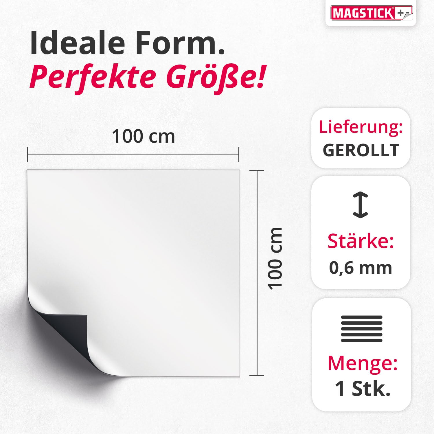 Selbstklebende Ferrofolie 100 x 100 cm Magnet-Haftgrund - mag190