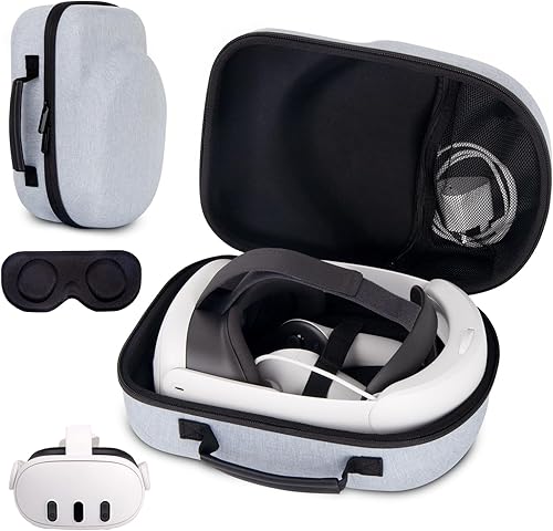 wonlince Hard Carrying Case for Meta Quest 3Compatible Meta Quest 3 accessory with ELITE headband, touch controller and other accessoriesStylish