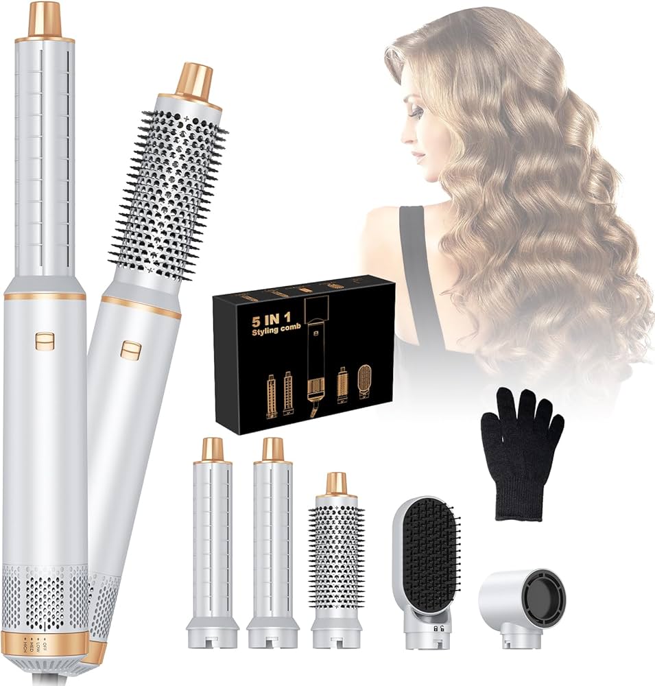 مصفف الشعر اير ستايلر 5 في 1، فرشاة مجفف الشعر UMIGA1000W، اداة تجفيف الشعر  المجعد بالهواء 30 ملم - قابلة للازالة لتنعيم التجعيدات الجافة 3 سرعات رياح  ودرجة الحرارة: اشتري اون لاين