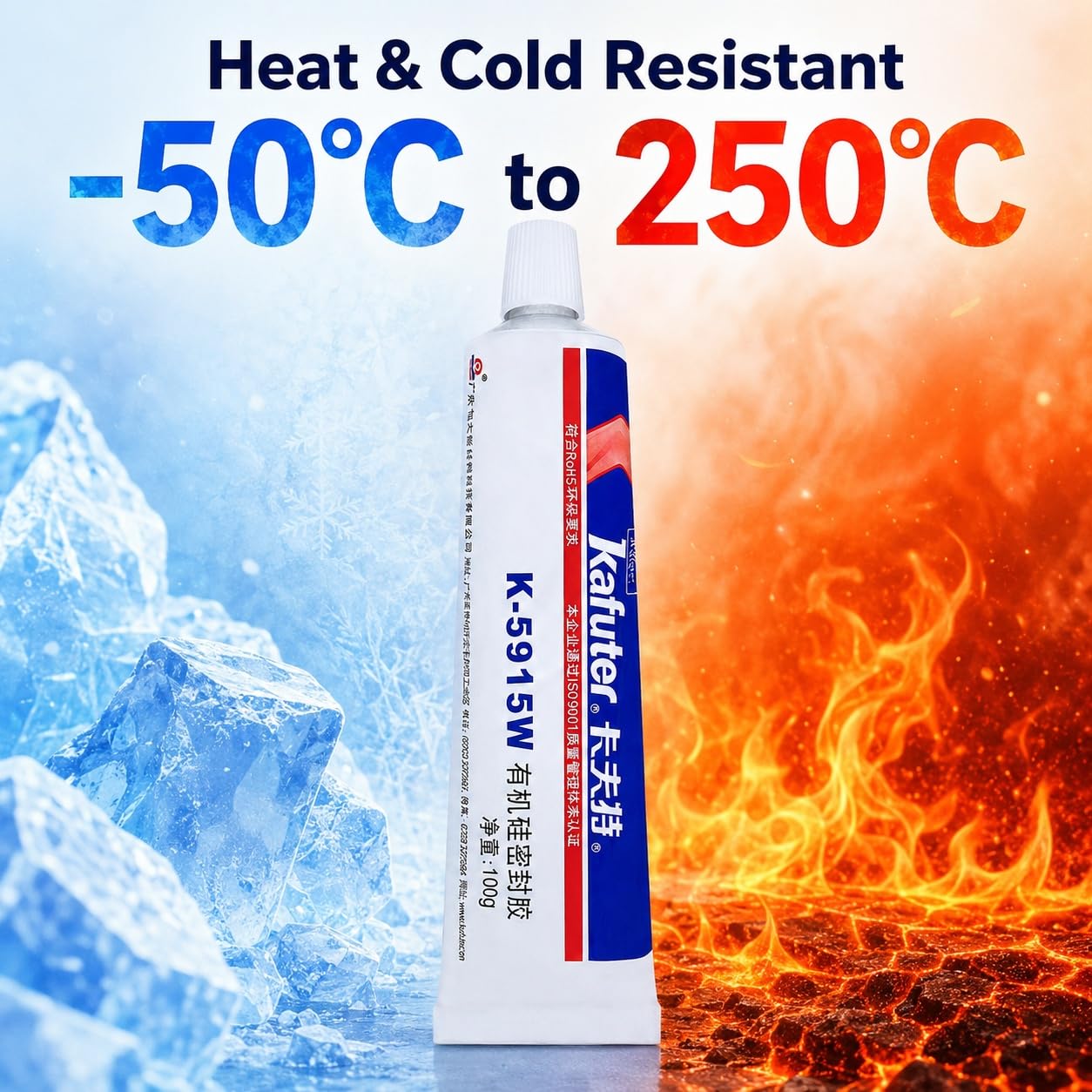 VIDOO Kafuter K-5915W Selbstlöschend Elektronikkleber Weiß Silikonkleber Flammwidrig Silikonmasse Silikonkleber für Netzadapter Haushaltsgeräte - 300ml