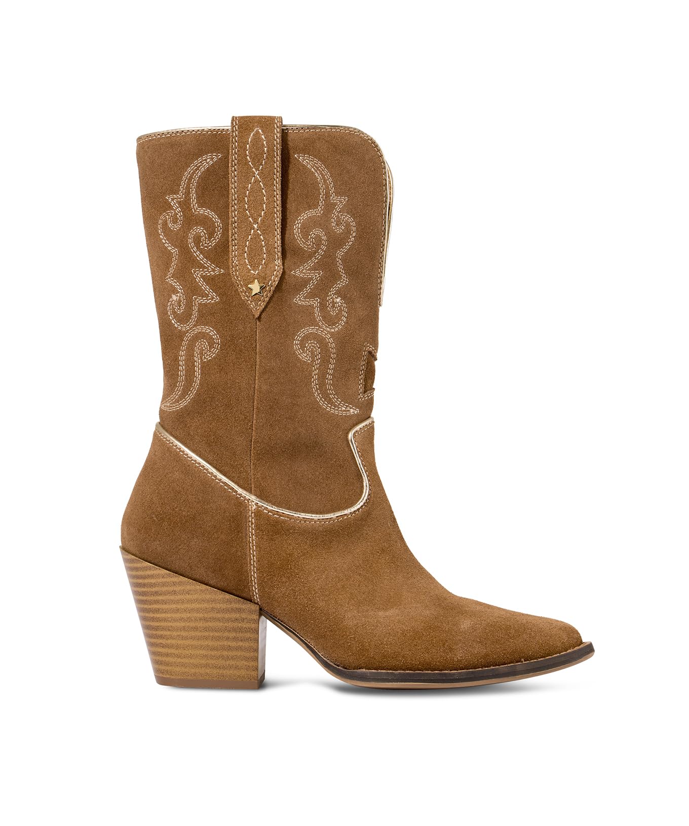 Joe Browns Women's Pipe Detail Suede Western Boots Ankle, Tan, 6 UK