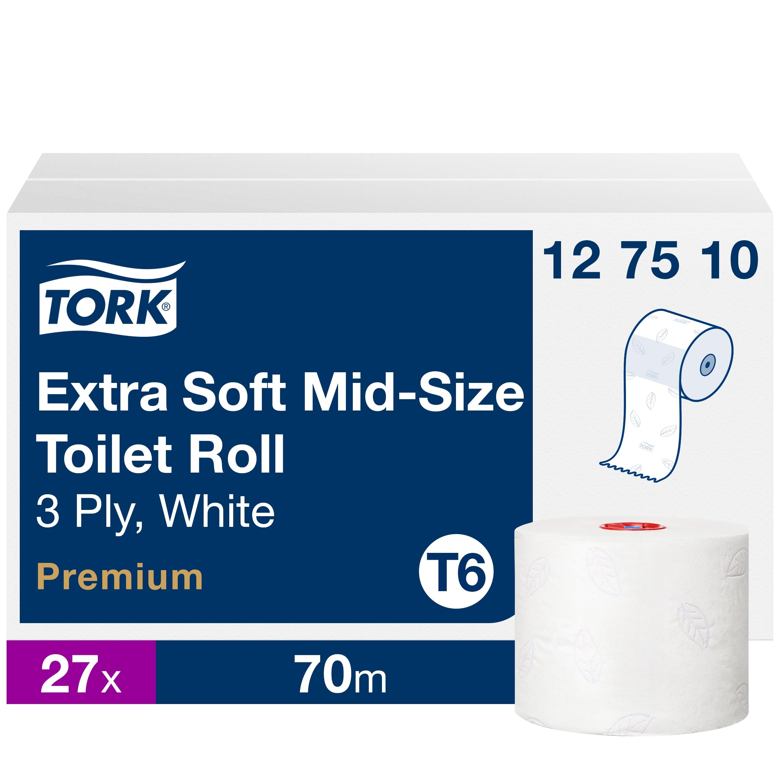 Tork Mid-size miękki papier toaletowy, 3-warstwowy
