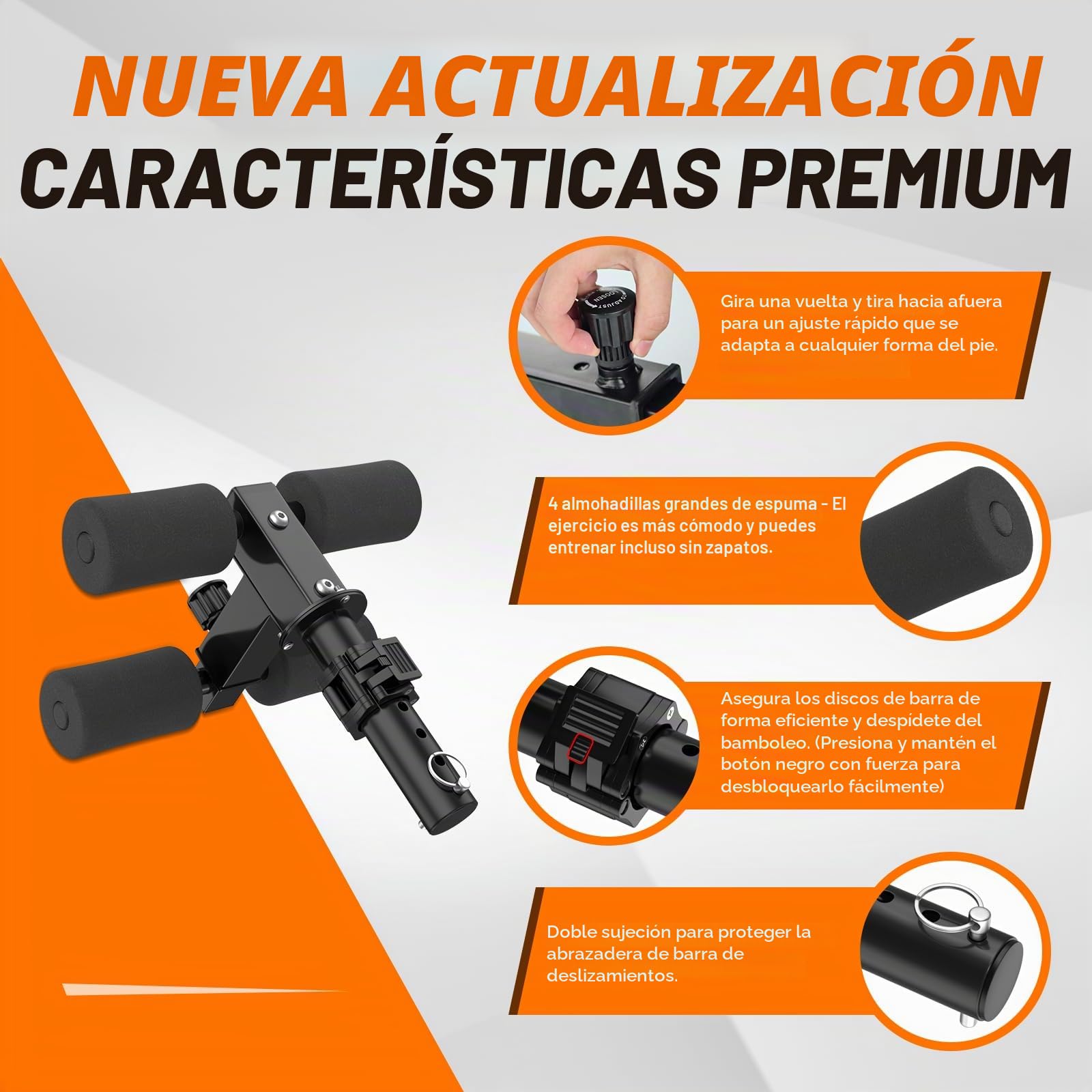 IMAYCC Tib Bar Tibialis Trainer Ajustable para Entrenamiento de Músculos de Pantorrilla, Espinilla y Tobillo con Platos de Peso Olímpicos de 2"