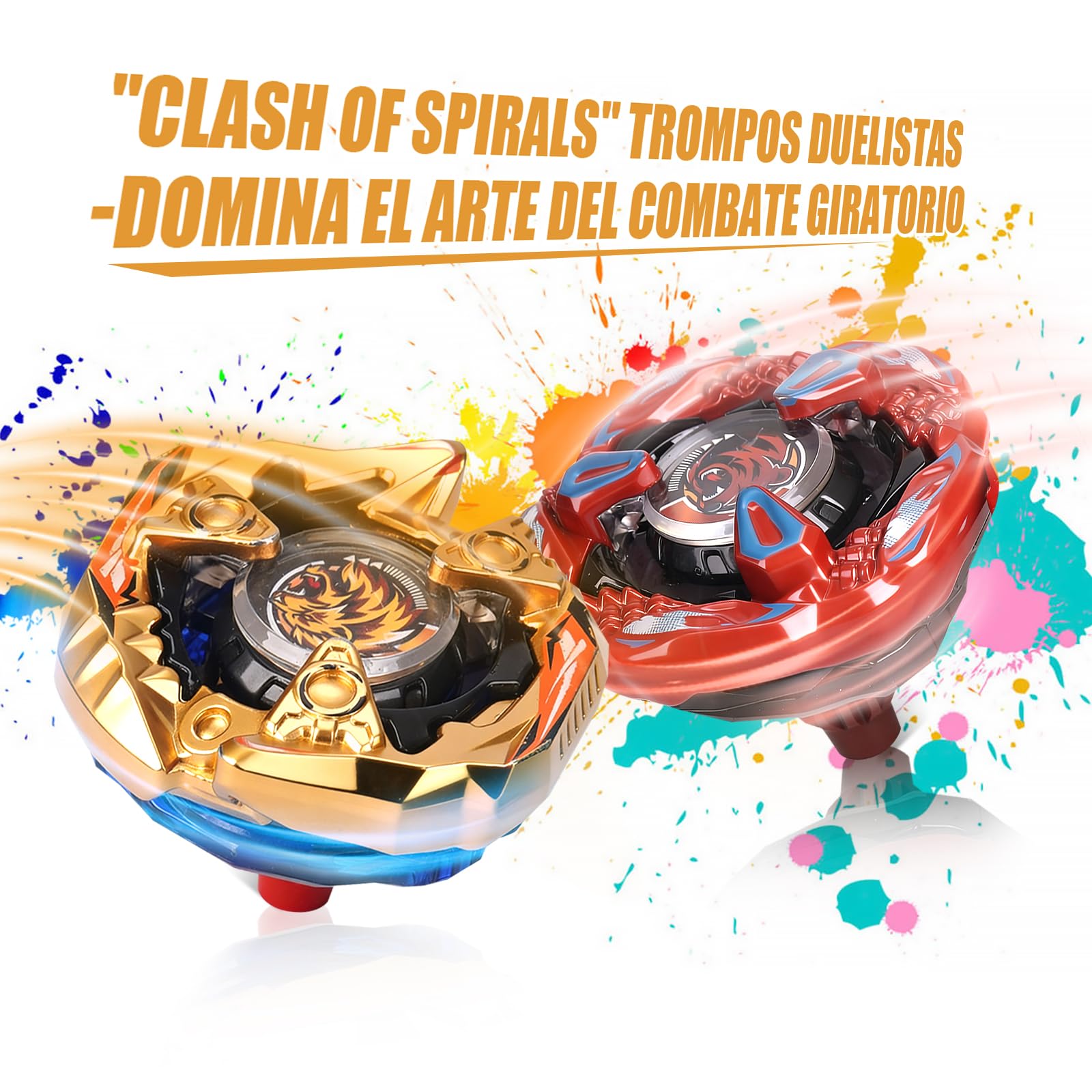 Juego de X Peonzas de Batalla, 12 Juguetes giratorios con 3 lanzadores, 1 Agarre y Estuche de Almacenamiento portátil | Regalo de Juego de Arena giroscópica para niños y niñas de 6 años