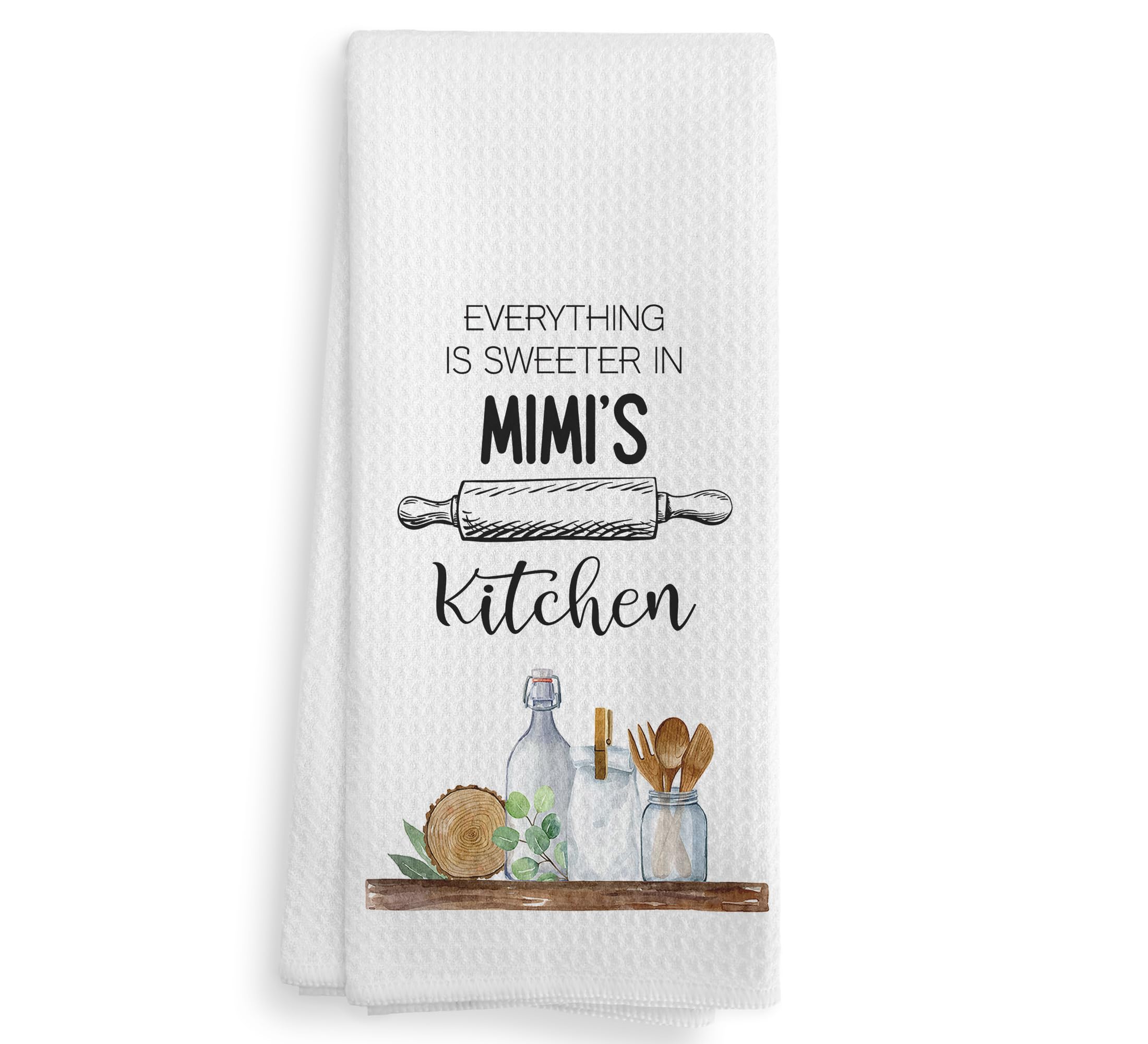Mimi's Kitchen Towels and Dishcloths, Mimi Gifts Gift for Grandma from Grandkids, Mimi Gifts for Mothers Day Christmas Birthday, Mimi Drying Cloth Hand Towels Tea Towels for Kitchen, 16×24 Inches