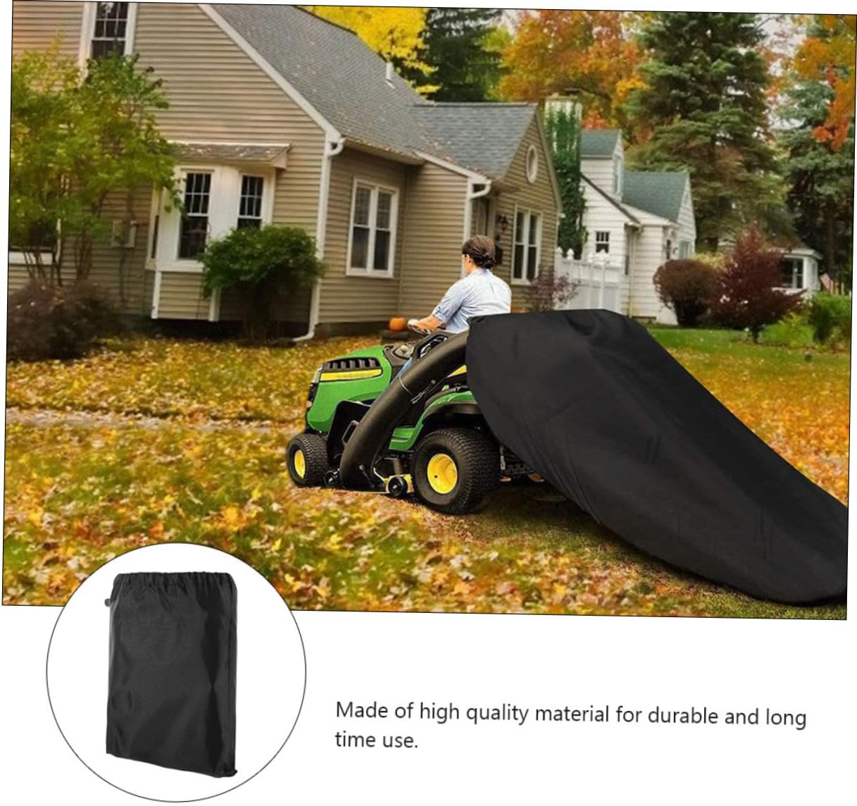 Happyyami Garden Leaf Waste Bag for Lawn Tractor Black Reusable Yard Leaf Collection Bag for Outdoor Lawn Cleanup