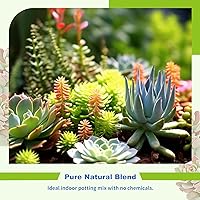 Vista 6 de Mezcla para macetas de tierra para suculentas y cactus, 1 cuarto de galón de alta calidad, transpirable y de drenaje rápido para plantas saludables