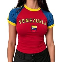 NUFIWI Women's Country Flag Short Sleeve Top Y2k Baby Tee