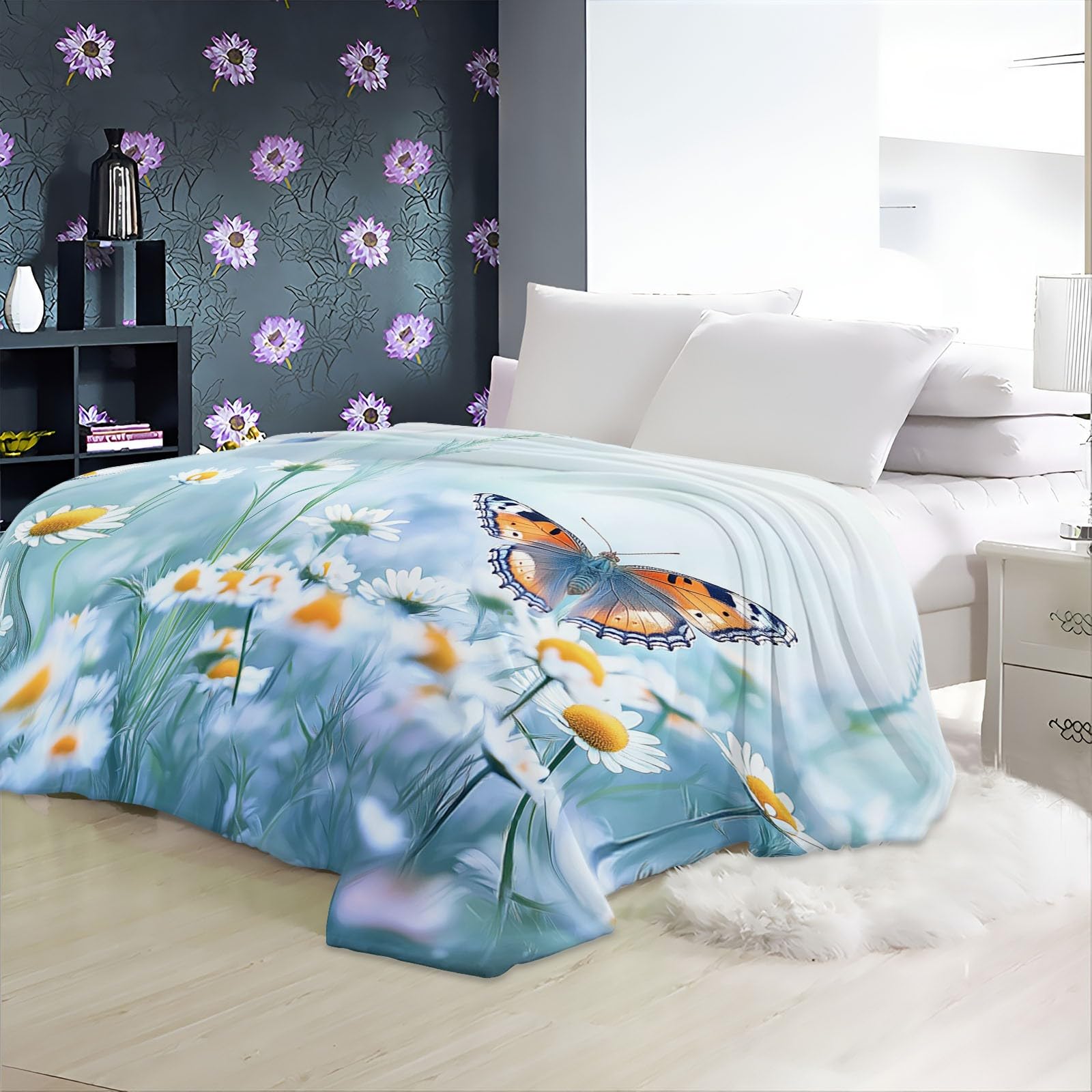 3D Plaid Couverture Polaire Flanelle 150x200 cm Panda dessiné à la Main Hiver Chaude Douce Moelleuse Microfibre Couverture de Lit Couvre-lit Jeté de Canapé, Convient Adulte et Enfant