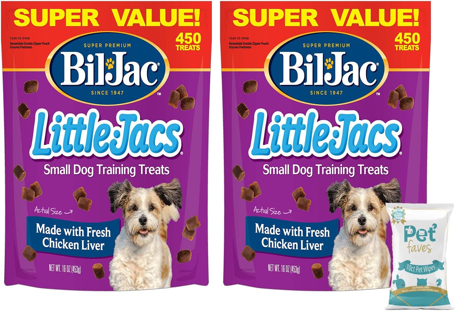 (2 Packs) Little Jacs Small Dog Training Treats Soft