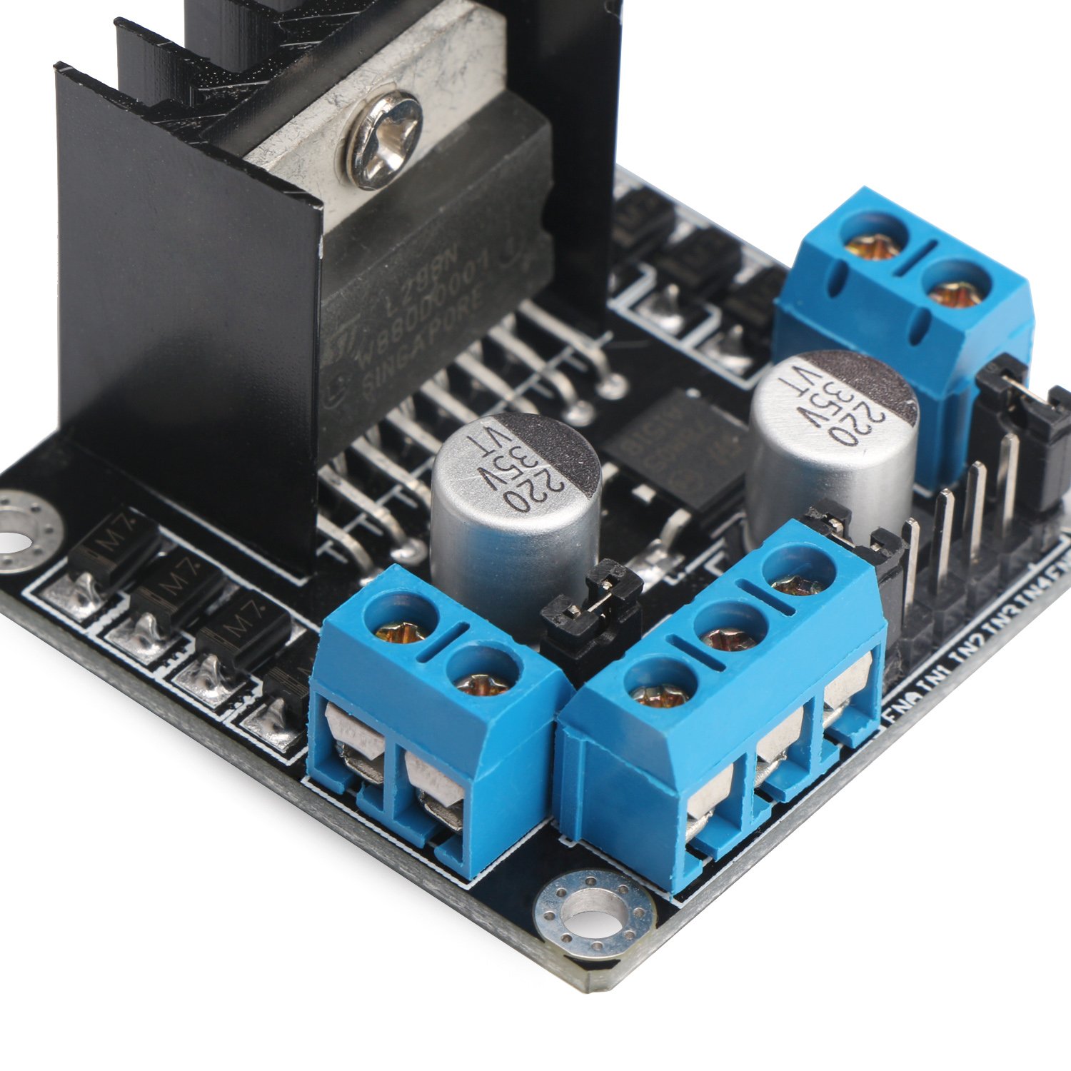 L298N H-bridge Motor Controller, DROK L298N Motor Driver Board DC Dual H Bridge Robot Stepper Motor Regulator and Drives Module for Arduino Smart Car Power UNO MEGA R3 Mega2560 Duemilanove