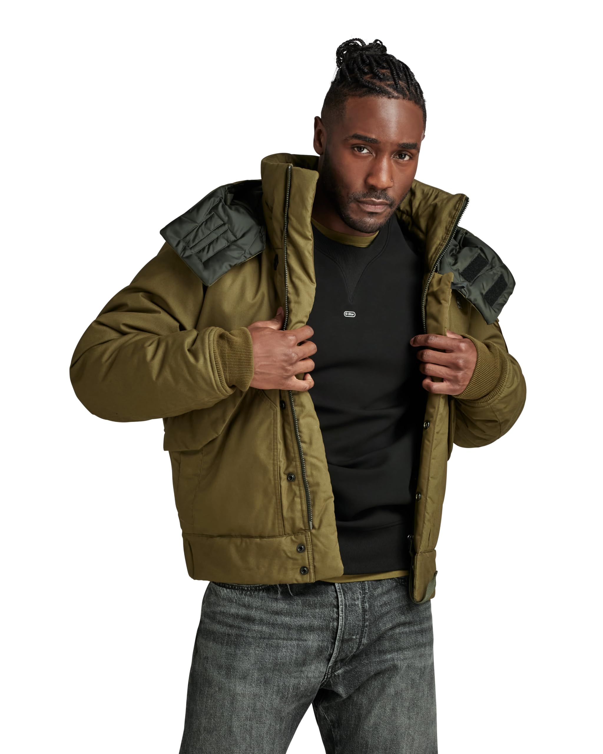G-Star Men's Flight bomber puffer, Green (dark olive D23644-D389-C744), L