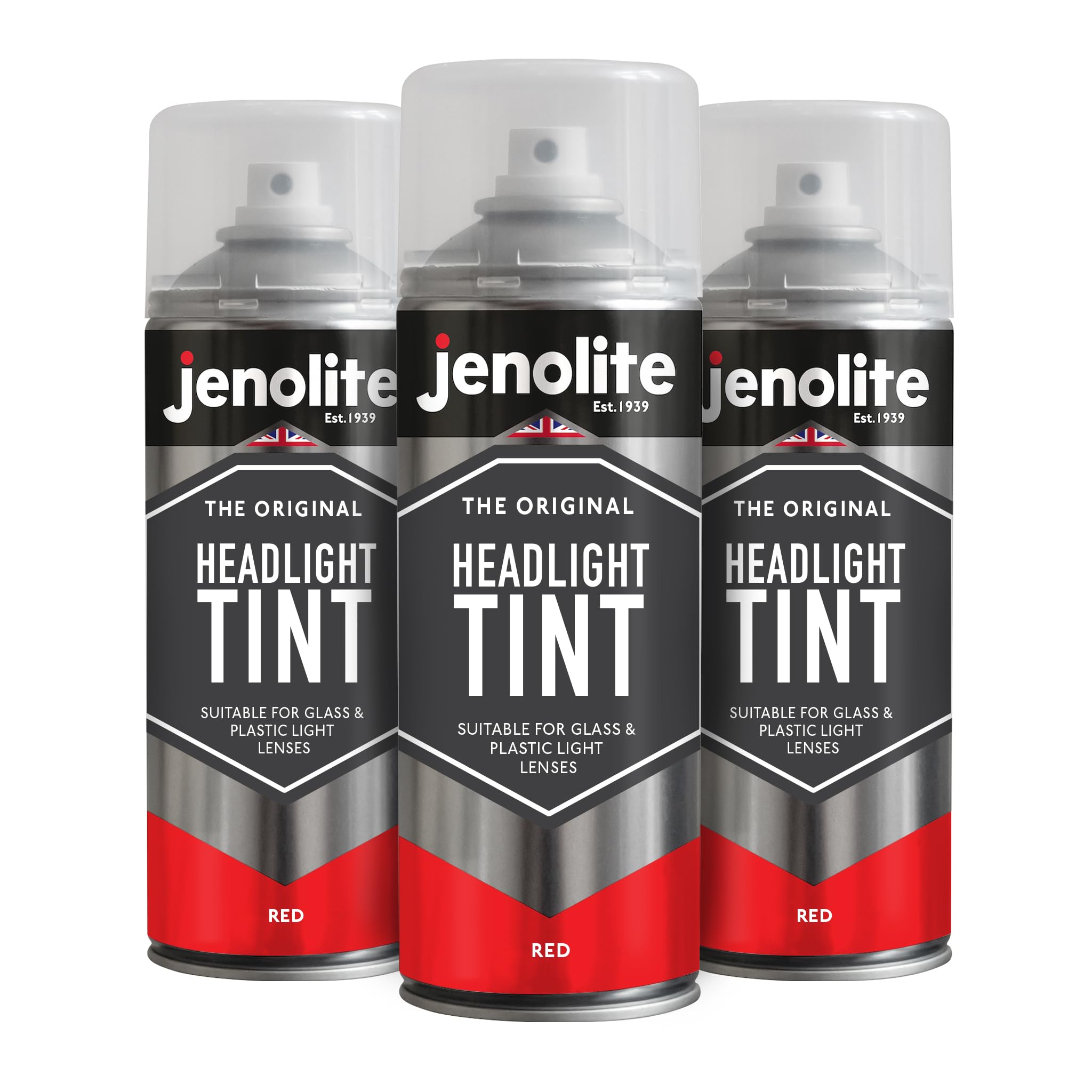 Jenolite Headlight Tint Spray Paint Tint Lens Lacquer Varnish Red 400ml 3-Pack