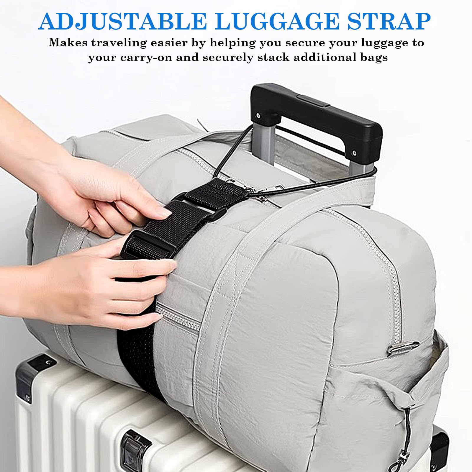 4 Cinghie Regolabili Per Bagagli E Valigie – Leggere, Portatili, In PP E Nylon – Accessori Da Viaggio Pratici – Nero