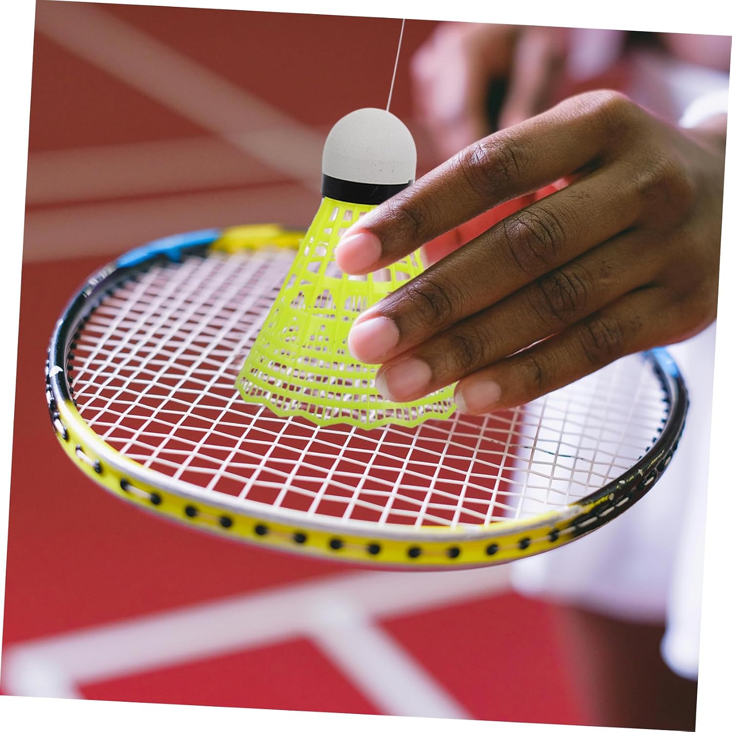 Self Training Badminton Rebound Trainer Set Elastic Rope Indoor Solo Practice Equipment for Players Adjustable Height Shuttlecock Device
