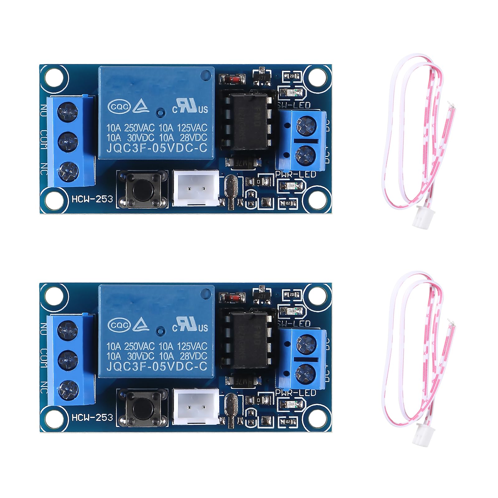 AEDIKO 2pcs 5V 1 Channel Self Locking Bistable One Button Start/Stop Self-Locking Relay Module Relay Switch for MCU Control