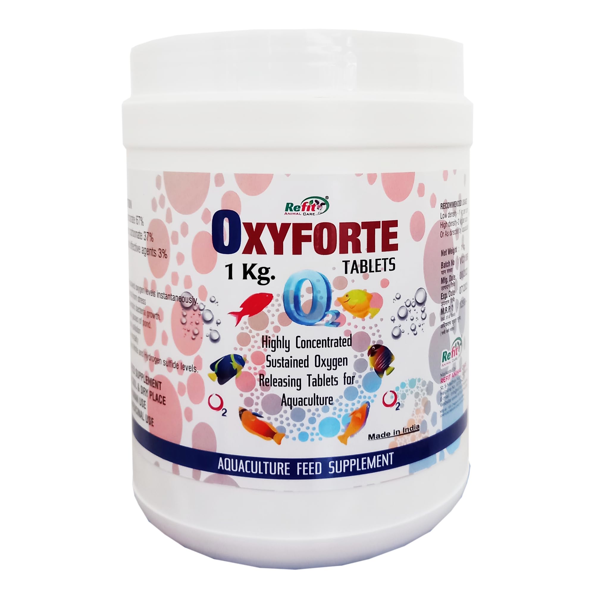 REFIT ANIMAL CARE Oxygen Tablets for Fish Pond & Aquarium, Oxygen Releasing Tablet for Fish Farming, Reduce Toxic Gasses and Pollution (for Biofloc Fish Pond, Shrimp, and Aqua) 1 Kg, OxyForte Tablets (B09QSS31NJ) Amazon Price History, Amazon Price Tracker