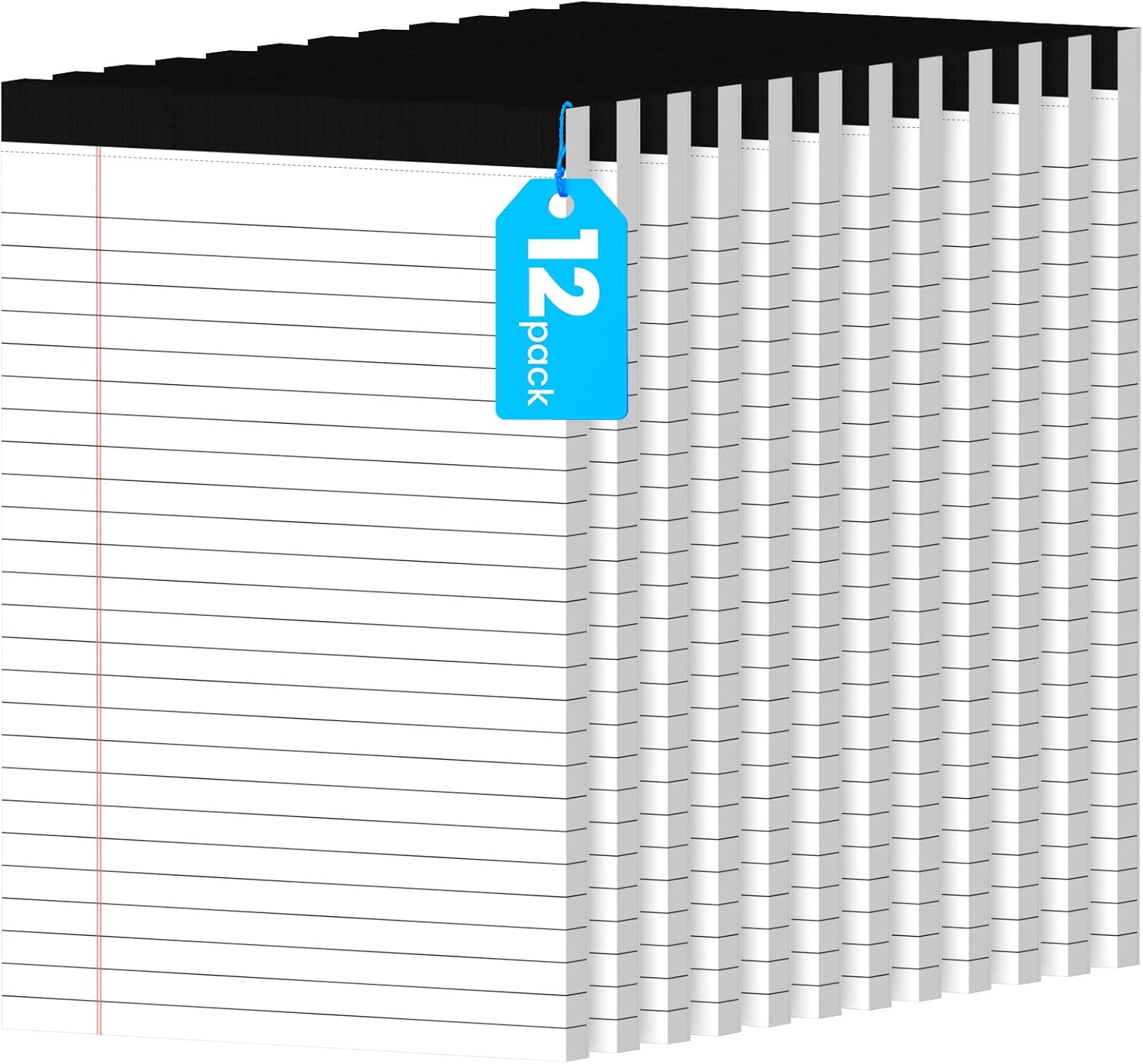 12 Pack Notepads 5×8, Small Legal Pads Narrow College Ruled, 30 Sheets/Pack, Perforated Notebook – White Note Pads for School, Memo, Note Taking, Teacher & Office Supplies, Writing Pads of Paper