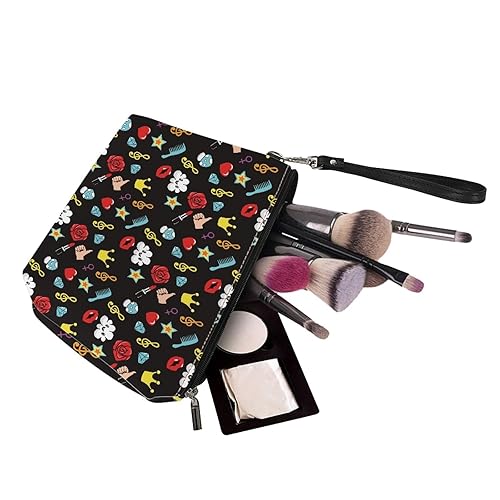 Miniatura 4 de AFPANQZ Bolsa negra para enfermera, bolsa de maquillaje de viaje para mujeres, organizador de cosméticos, bolsa de almacenamiento impermeable con