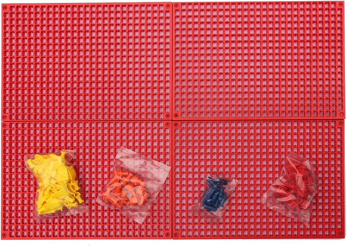 Organizer Genie 76 Piece Pegboard Tool Organizer Starter Kit, Flexible and Specially Designed to Hold All Tools - 4 Red Pegboards, 36 Socket Holders, 36 Universal Clips