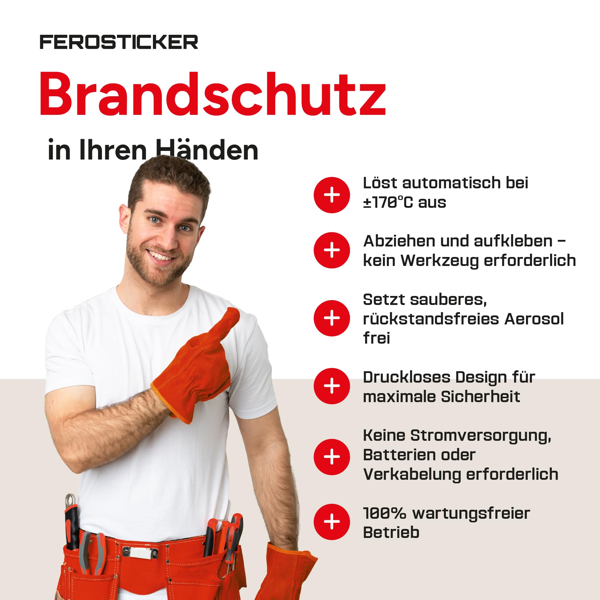 Kleiner Automatischer Feuerlöscher (4 Stück) | Für Schaltschränke, Sicherungskästen, Lithium-Batterien, Wechselrichter, Solaranlagen, Fahrzeuge, Boote und Technikräume.