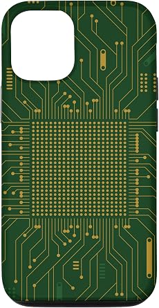 iPhone 15 Motherboard Microchip Circuit IT Computer Background Green Case